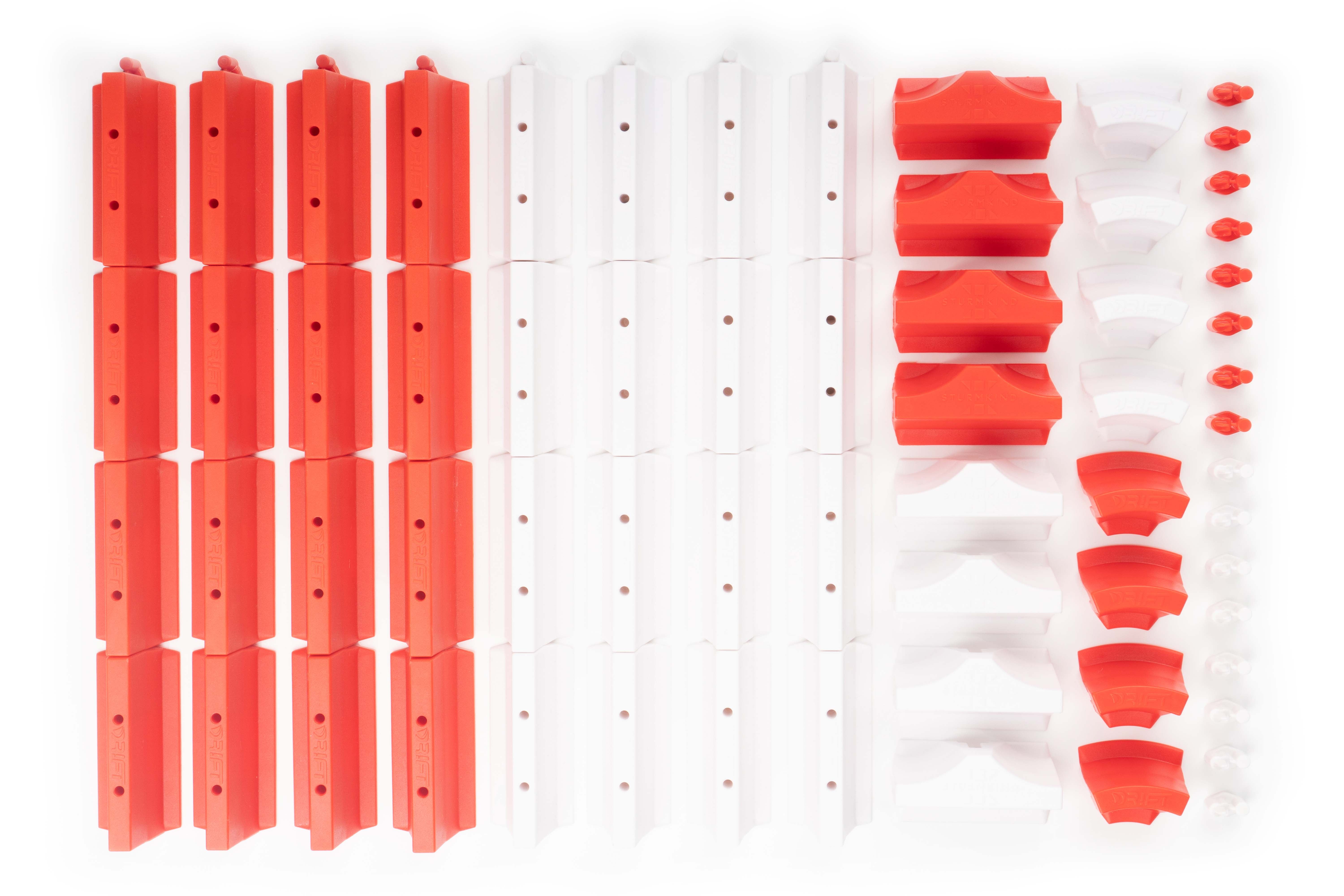 Streckenbegrenzung Set - Rot/Weiß - 64 Teile